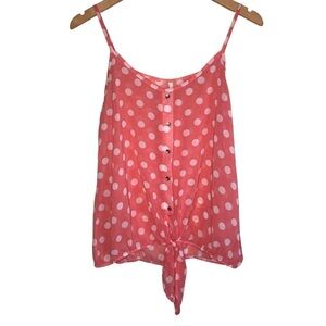 B Jewel Women’s Semi-Sheer Peach Polka Dotted Tank Size Medium